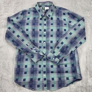 LRG Lifted Research Group Shirt Men's Large Plaid Checks Long Sleeve Button Up‎